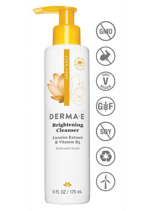 derma-e منظف فيتامين سي - منظف يومي لتفتيح البشرة - غسول مرطب للوجه لتوحيد لون البشرة - منظف مرطب للوجه لتوهج متألق، 6 أونصة سائلة - Image 3