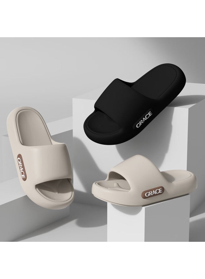 Grace Men'S Summer Home Slippers Eva Thick Bottom Bathroom Shower Anti-Slip Anti-Odor Soft Elastic Cool Slippers - Image 3