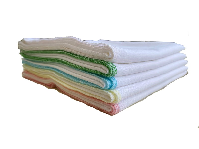Little Sudhams Double Muslin Baby Square Cloth Nappy 55cmx55cm 5 Pieces (Assorted, 3-6 Months) - Image 1