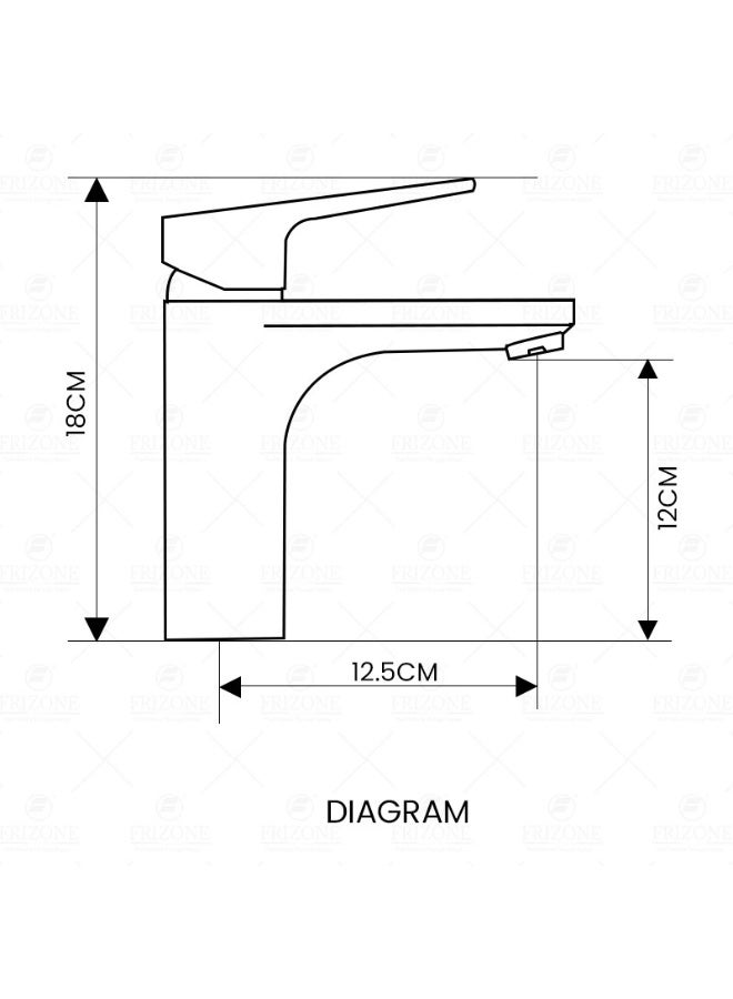 FRIZONE FM01 Basin Mixer with Popup Waste – Chrome Finish, Stylish Bathroom Sink Tap, Modern Water-Saving Faucet - Image 2