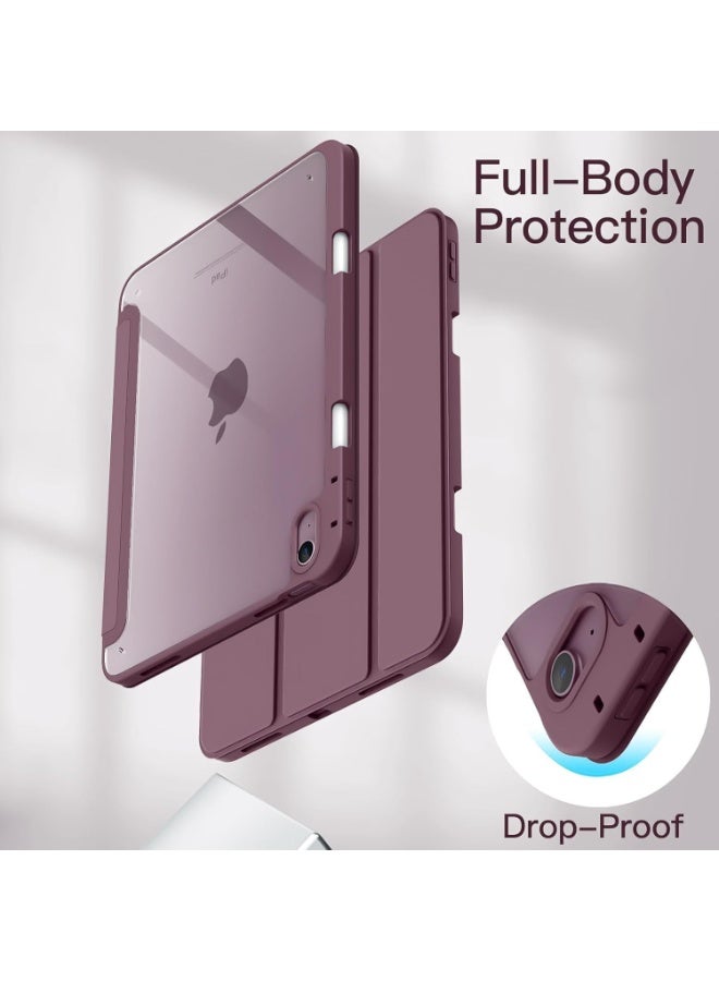 Case for iPad 10th Generation 2022 10.9 Inch with Pen Holder, Shockproof Smart Case Cover with Transparent Back Shell Protective Case Compatible with iPad 10th Gen (Wine Red) - Image 5