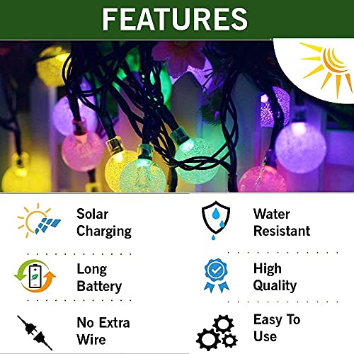 Epyz Solar Lamp For Home String Lights 30 Led Decorative Lighting Crystal Ball For Garden, Home, Party Decorations Waterproof(20 Feet-Multi Color) - Image 4