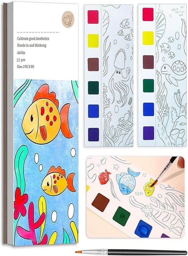 KETOVED Color Magic Book for Kids Activity Books for Children Coloring Books for Kids Ages 4-8 Years 20 Sheet Cartoon Painting kit with Brush (Fish Design) - Image 1