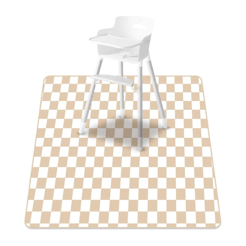 CoolaPeach Baby Splat Mat for Under High Chair, 51 x 51 Inch Wipeable Splash Matï¼ŒFloor Protectorï¼ŒWipe-Clean Tablecloth and Playing Mat (Square) - Image 1