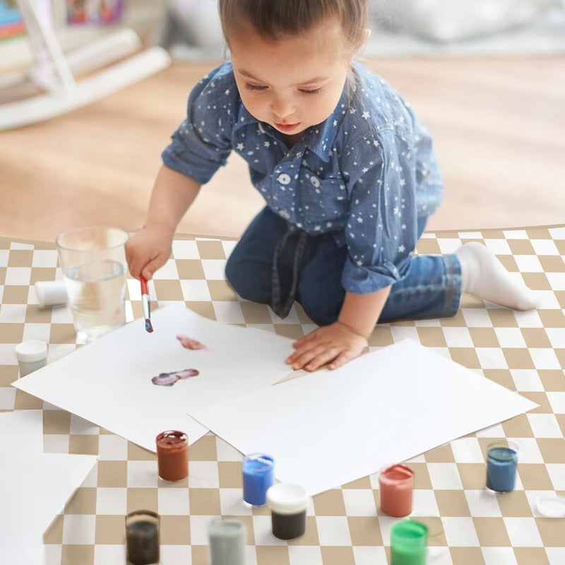 CoolaPeach Baby Splat Mat for Under High Chair, 51 x 51 Inch Wipeable Splash Matï¼ŒFloor Protectorï¼ŒWipe-Clean Tablecloth and Playing Mat (Square) - Image 3