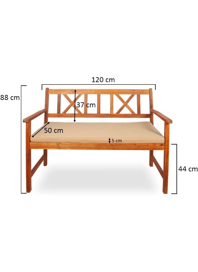 Raintree - Acacia Wood Garden Lounge Seating Sofa With Cushions Patio Sofa Seating Wooden Outdoor Balcony Terrace Yard Lawn Furniture - Image 1