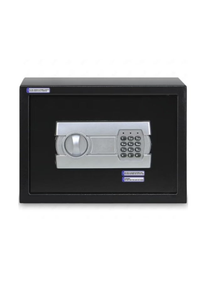 Safe Box, Large A4 Documents Size Safety Locker with Digital Keypad and Key Lock for Cash Jewelry Passports Home Office (Size 30x38x30cm) Black