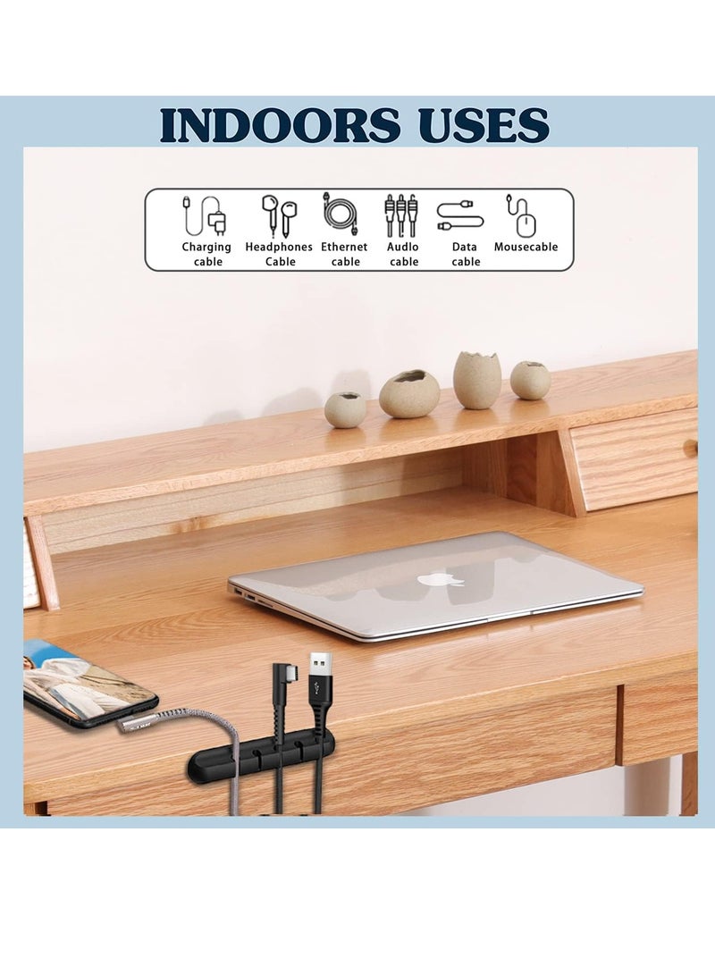 PYLCO SMART 3-Slot Cable Clips, 2 Pieces Silicone Cable Organizer Holder Cable Management Clips for Power Cord, USB Cable, TV Cable, PC, Home and Office Desk Cable - Image 2