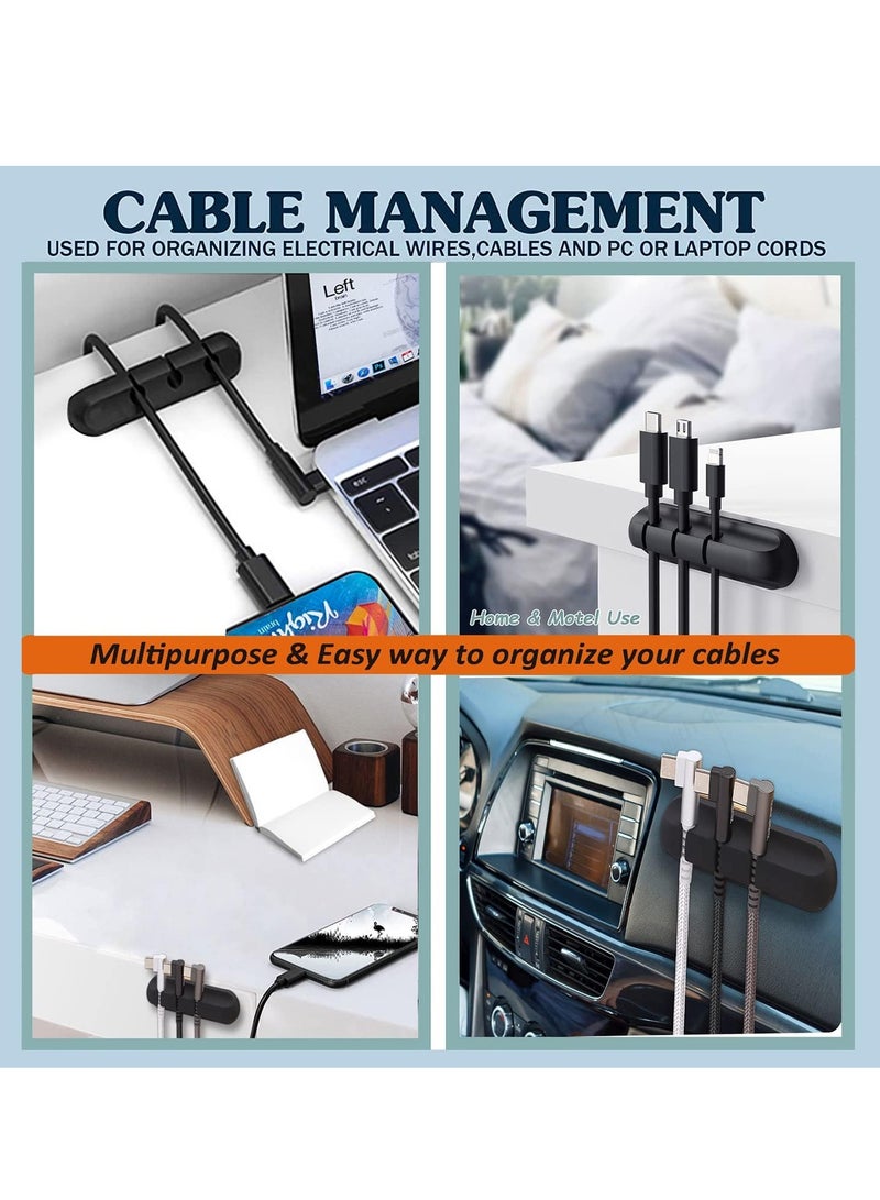 PYLCO SMART 3-Slot Cable Clips, 2 Pieces Silicone Cable Organizer Holder Cable Management Clips for Power Cord, USB Cable, TV Cable, PC, Home and Office Desk Cable - Image 3