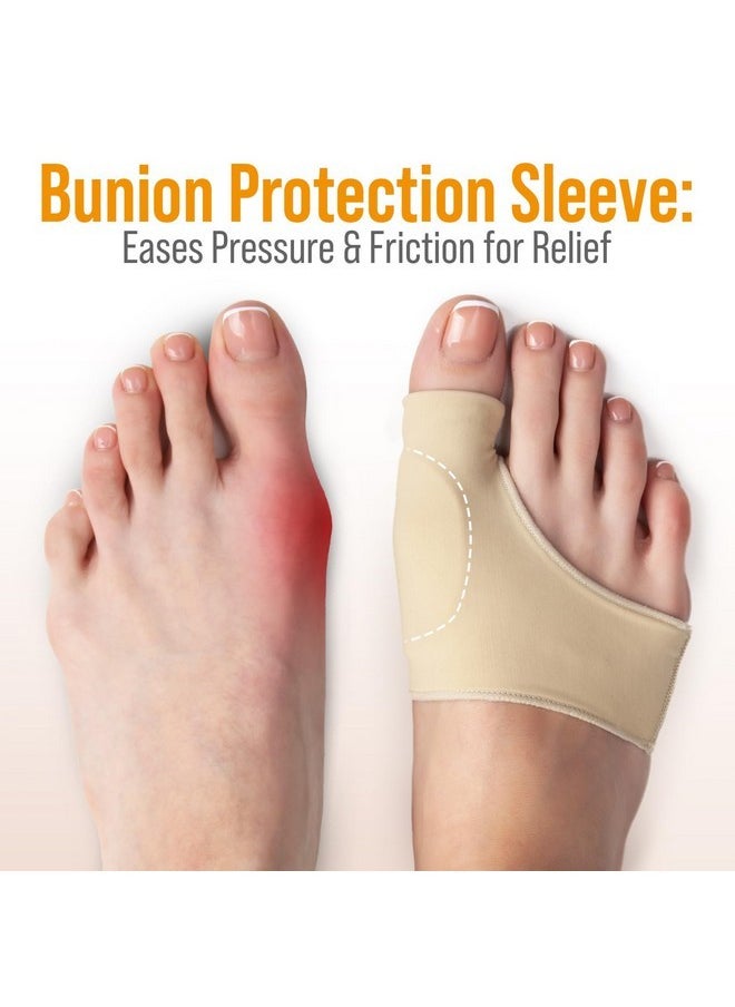 5 STARS UNITED Bunion Relief Sleeve With Gel Cushion - 2-Pack Hallux Valgus Cover For Men And Women - Toe Spacer Socks With Pads For Comfort And Protection  - Image 2