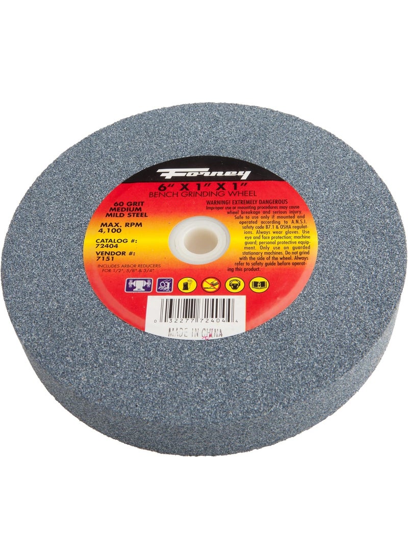 Forney Forney 72404 Bench Grinding Wheel Vitrified with 1Inch Arbor 60Grit 6Inchby1Inch  - Image 1