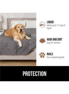 Gorilla Grip Gorilla Grip Waterproof Dog Bed Cover 82x102, Pet Blanket for Furniture, Sofa, Couch, Crate, Car, Sofa Throw Essential for Cats and Dogs, Tear and Slip Resistant Leakproof Cushion Cover, Charcoal  - Image 5
