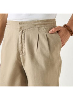 Iconic Iconic Solid Slim Fit Shorts with Pockets  - Image 3