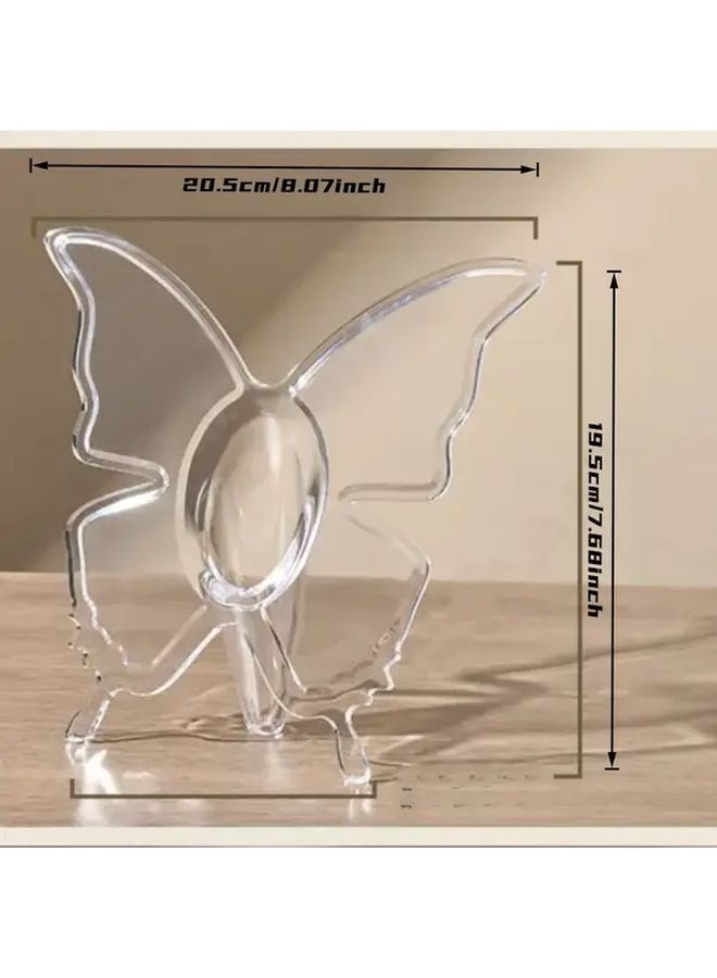 Modern Transparent Glass Vase Wing Design Sturdy Base Hydroponic Plant Pot Indoor Outdoor - Image 4