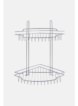 AMG Metal 2 Tier Corner Organizer, Grey  - Image 1