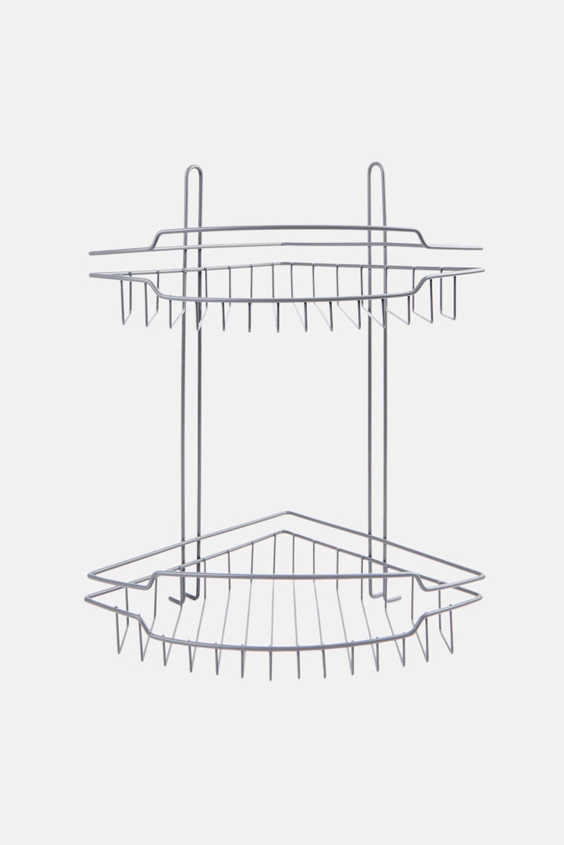 AMG Metal 2 Tier Corner Organizer, Grey - Image 1