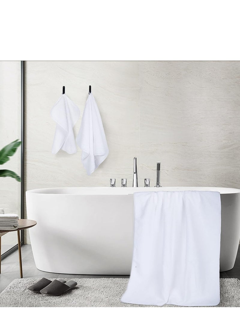 DIOTTI 3 PCS Microfiber Bath Towel Set, Plush Quick Dry Lint Free Microfiber Bath Towel Set Multipurpose Coral Velvet Bath Towels for Spa, Yoga, Fitness, Bathroom (70 * 140 CM & 35 * 75 CM, White) - Image 5