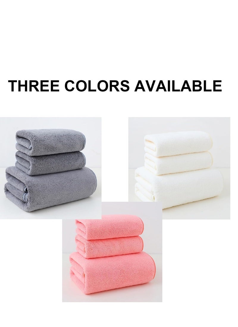 3 PCS Microfiber Bath Towel Set, Plush Quick Dry Lint Free Microfiber Bath Towel Set Multipurpose Coral Velvet Bath Towels for Spa, Yoga, Fitness, Bathroom (70 * 140 CM & 35 * 75 CM, White) - pzsku/Z953E8DDE95957F7E8BEFZ/45/1741673259/5a9e9317-c372-4f24-ba7e-6c2cdba2180c