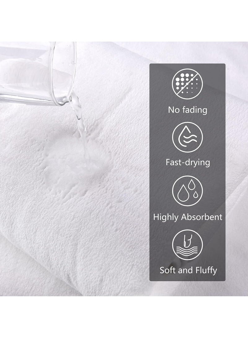 DIOTTI 3 PCS Microfiber Bath Towel Set, Plush Quick Dry Lint Free Microfiber Bath Towel Set Multipurpose Coral Velvet Bath Towels for Spa, Yoga, Fitness, Bathroom (70 * 140 CM & 35 * 75 CM, White) - Image 2