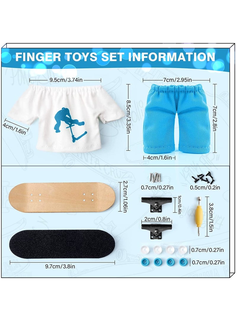 Excefore Finger Skateboard, Skateboard Accessories Tools Set, Mini Toys Kits, Doll Breakdance Mini Cloth Shoes, Pressure Gifts for Children Teens Adults, for Kids Party Favor - Image 2