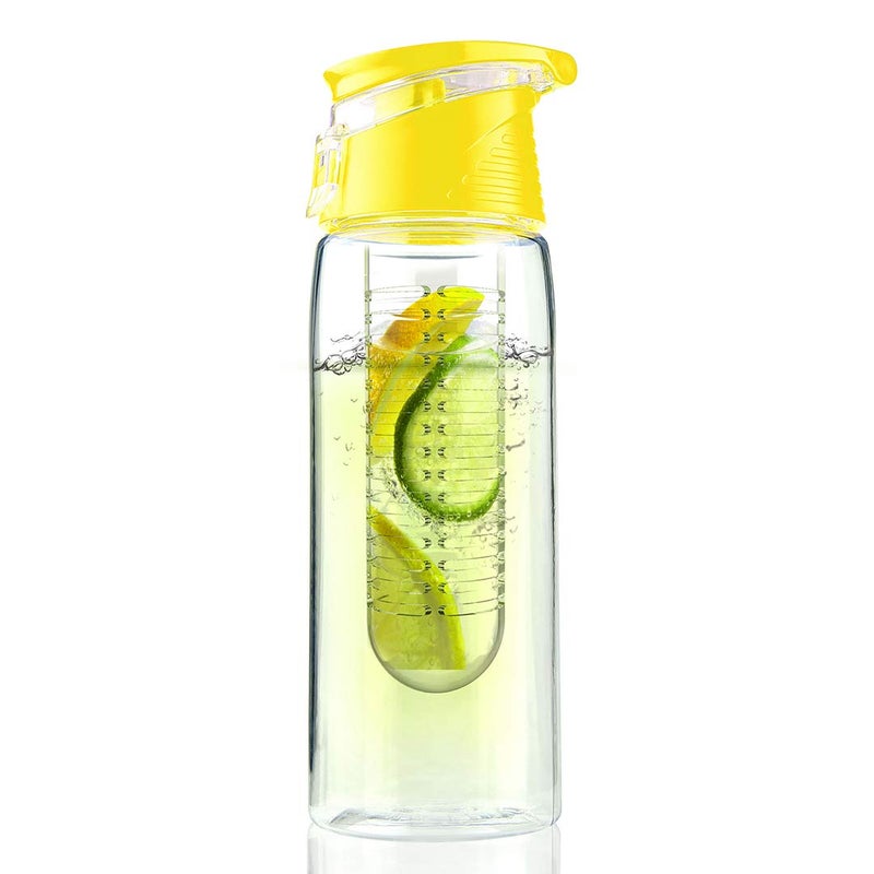 Asobu Flavor It Infuser Water Bottle Pure Fruit Flavour 2 Go Yellow 20 oz