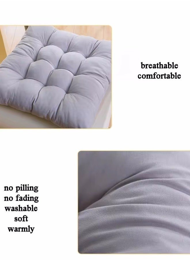 Generic Square Seat Cushion Thick Tufted Cushion Tatami Mat Floor Mat Yoga Meditation Reading Mat A Living Room Second Floor Office Outdoors Grey 40 X 40 Centimeters ﻿  - Image 4