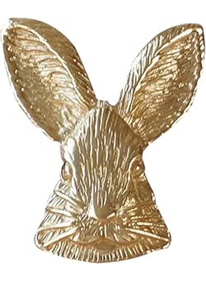 Brass Rabbit Head Vintage Single Hole Cabinet Door Handle Drawer Pull Knob 5 Inch - Image 1