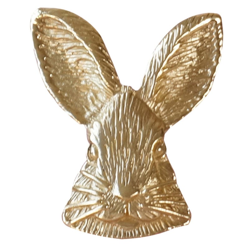 Brass Rabbit Head Vintage Single Hole Cabinet Door Handle Drawer Pull Knob 5 Inch - Image 2