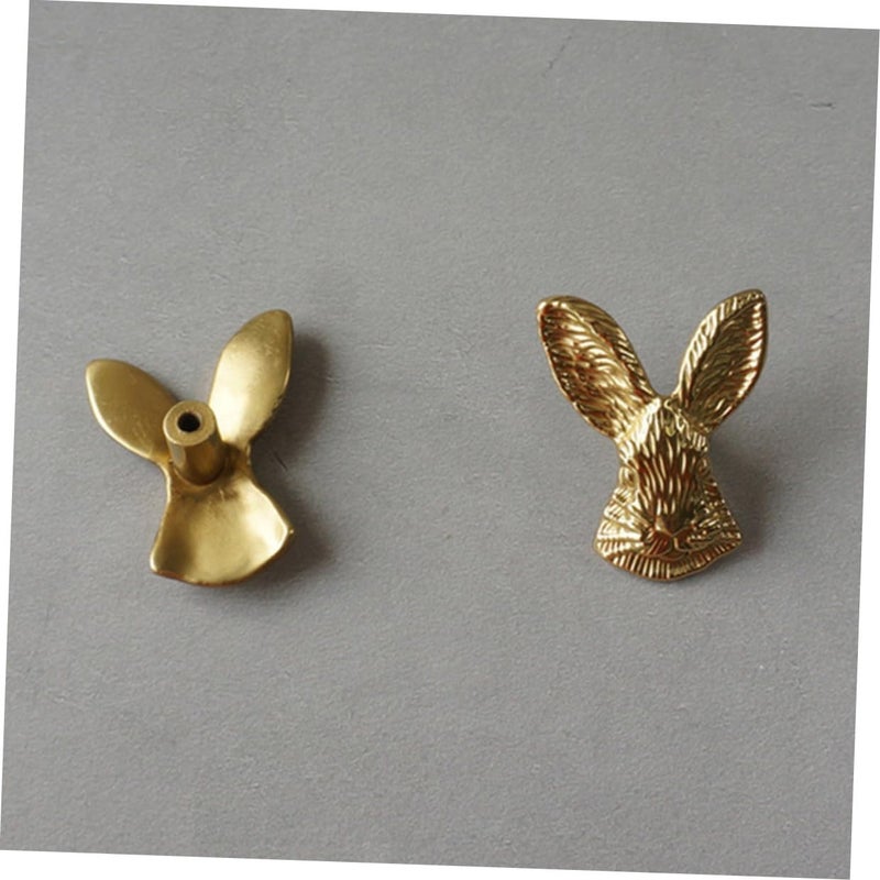 Brass Rabbit Head Vintage Single Hole Cabinet Door Handle Drawer Pull Knob 5 Inch - Image 4