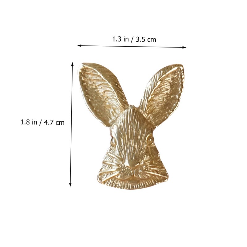Brass Rabbit Head Vintage Single Hole Cabinet Door Handle Drawer Pull Knob 5 Inch - Image 3
