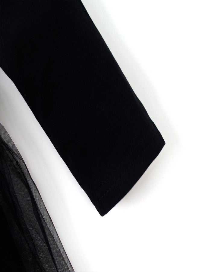 Magic Park 18M-7Y Baby Ruffle Tutu Dress Toddler Girl Tulle A-line Skirt Kids Casual Dresses Birthday Holiday Outfits (0043A_Black, 18-24 Months) - Image 4