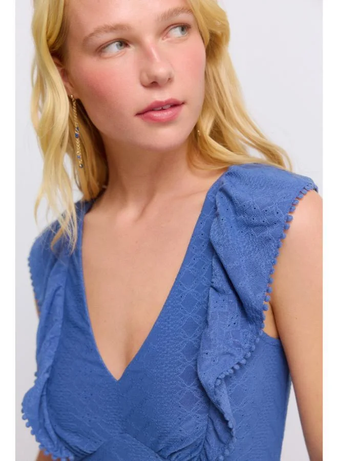 Springfield  Midi dress with ruffles for Women | Best Price UAE