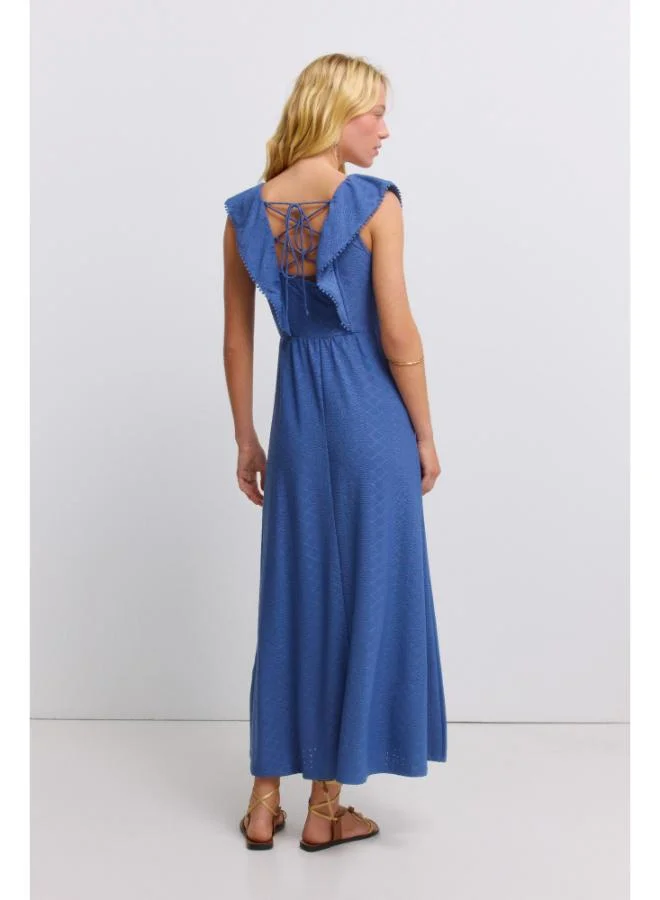 Springfield  Midi dress with ruffles for Women | Best Price UAE