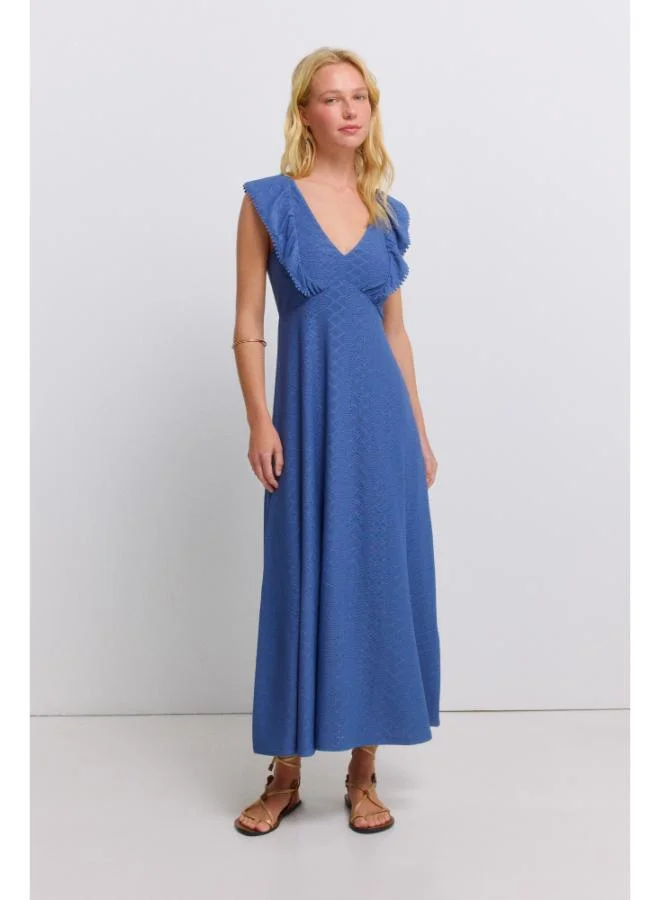 Midi dress with ruffles