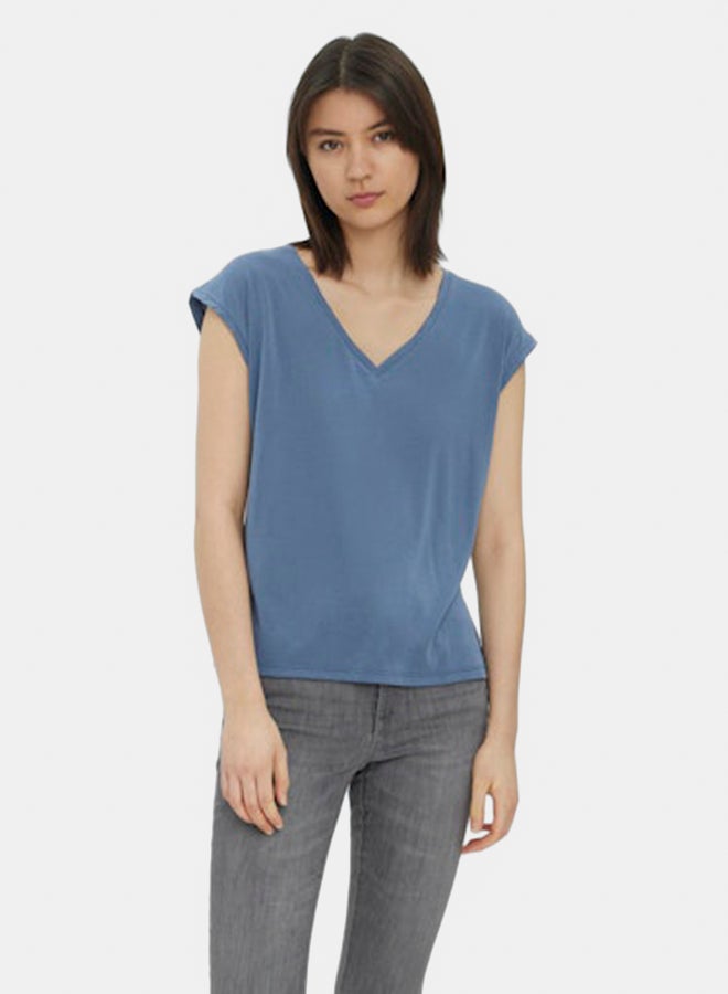 VERO MODA VERO MODA Womens Filli Shortsleeve V-Neck Tee  - Image 2