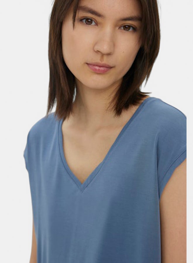 VERO MODA VERO MODA Womens Filli Shortsleeve V-Neck Tee  - Image 4