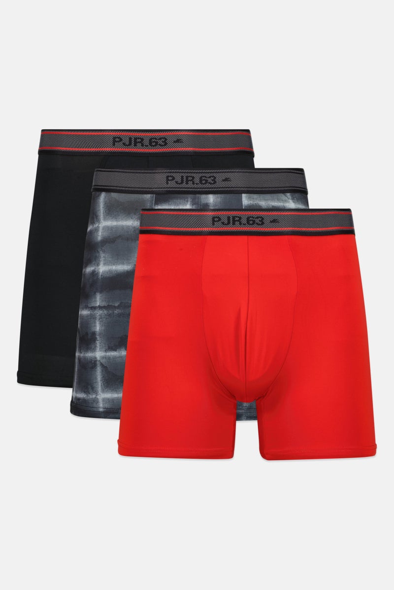 Pajar Men 3 Pack Brand Logo Boxer Briefs, Black - Image 1