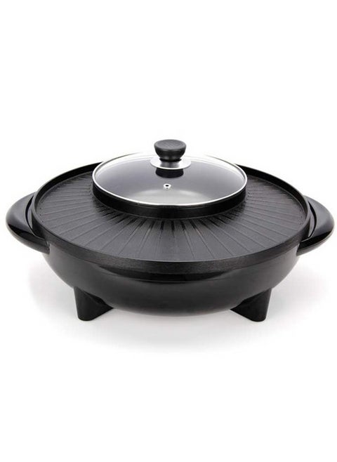 Electric grill and hot pot,Tabletop cooking assistant equipment，temperature control,Non-stick grill，Applicable to steak，hot pot，barbecue，Roast meat.