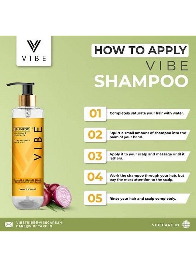 Vibe Onion & Fenugreek Shampoo Prevents Hair Fall ; Hair Shampoo For Men & Women ; Intensive Hair Growth Treatment For Dry And Damaged Hair ; Provides Deep Conditioning & Strength ; 200 Ml - Image 5