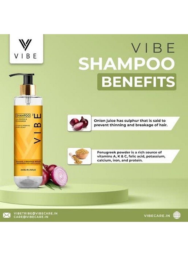 Vibe Onion & Fenugreek Shampoo Prevents Hair Fall ; Hair Shampoo For Men & Women ; Intensive Hair Growth Treatment For Dry And Damaged Hair ; Provides Deep Conditioning & Strength ; 200 Ml - Image 4
