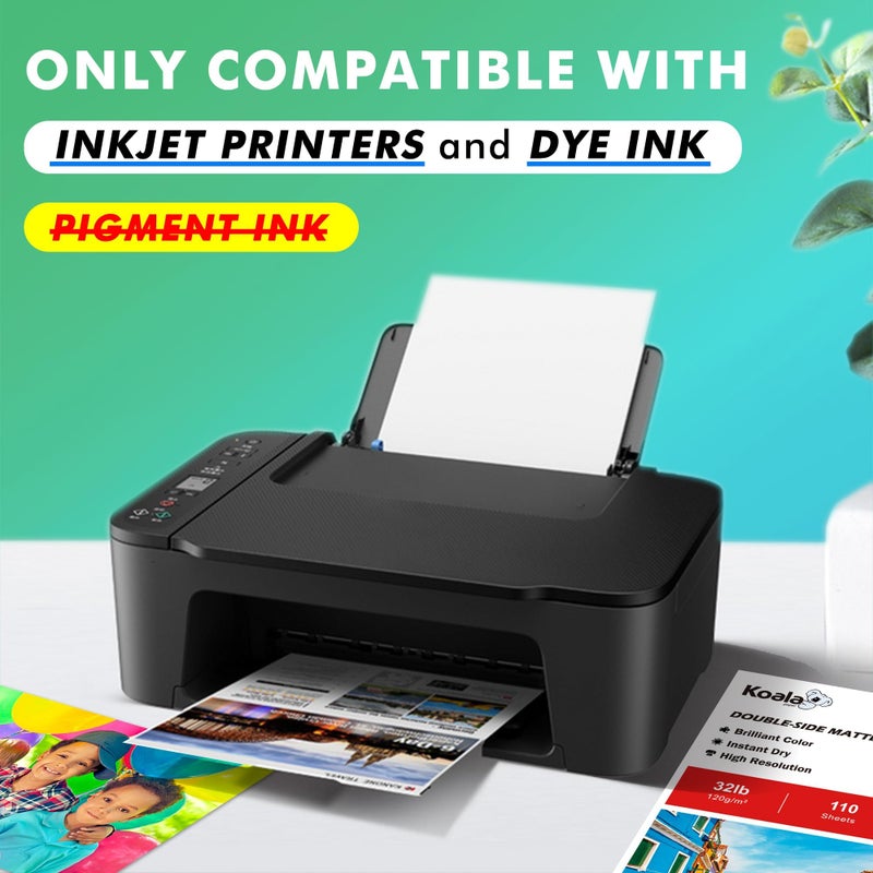 KOALA PAPER Koala Thin Presentation Paper Double-Sided Matte for Printing Photo 8.5X11 Inches 110 Sheets, Compatible with Inkjet Printer - Image 3