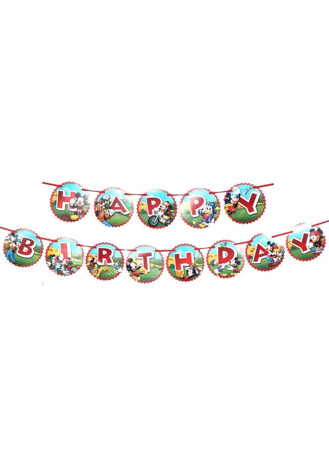 Funcart Funcart Mickey Mouse Theme Party Happy Birthday Bunting Letter Banner  - Image 1