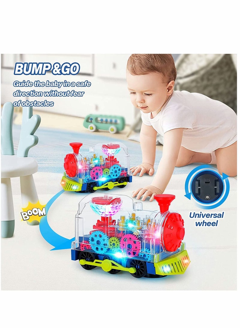 SYOSI Baby Musical Car Toys Musical Toys for Toddlers Train Crawling Tummy Time Toys for Kids with Electronic Light Sound Music Early Educational Train Sets for Infant Birthday(Ordinary Battery) - Image 3