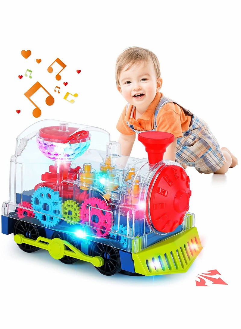 SYOSI Baby Musical Car Toys Musical Toys for Toddlers Train Crawling Tummy Time Toys for Kids with Electronic Light Sound Music Early Educational Train Sets for Infant Birthday(Ordinary Battery) - Image 1
