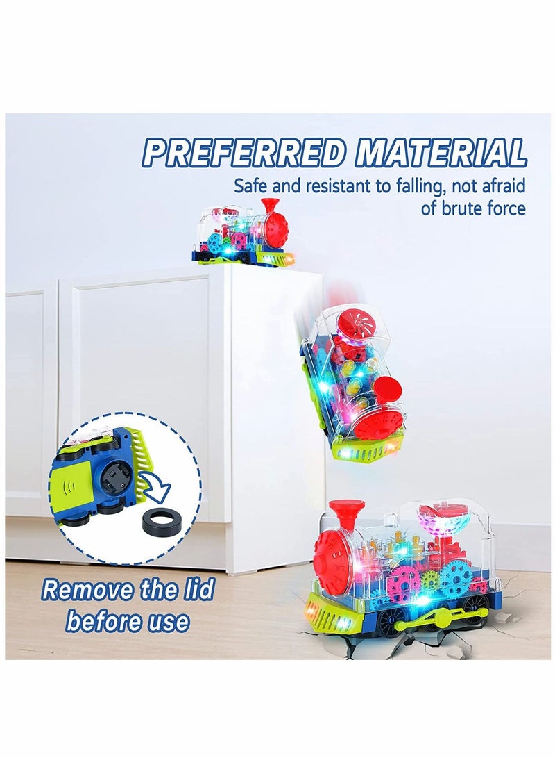 SYOSI Baby Musical Car Toys Musical Toys for Toddlers Train Crawling Tummy Time Toys for Kids with Electronic Light Sound Music Early Educational Train Sets for Infant Birthday(Ordinary Battery) - Image 4