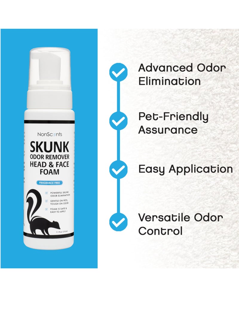 NonScents Skunk Odor Remover Head & Face Foam â€“ Easily Eliminate Skunk Odor from Pets, Carpets, Clothing, Ready-to-Use for Dogs, Cats, Home, Carpet, Car, Clothes - Fragrance Free Freshener - Image 3