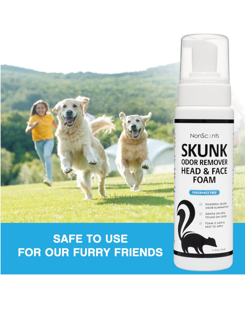 NonScents Skunk Odor Remover Head & Face Foam â€“ Easily Eliminate Skunk Odor from Pets, Carpets, Clothing, Ready-to-Use for Dogs, Cats, Home, Carpet, Car, Clothes - Fragrance Free Freshener - Image 4