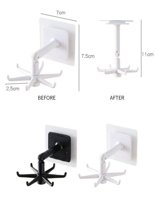 QUALIZA 1 Pc Adhesive Sticker ABS Plastic Hook Towel Hanger (360 Degree) for Kitchen, Bathroom, Utensil Hook Holder, Bedroom Clothing Hanger- Random Color - Image 3