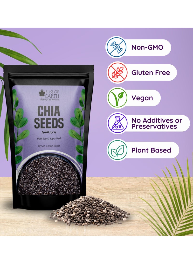 BLISS OF EARTH Chia Seeds and Flaxseed Combo for Weight Loss Raw Plant Based Seeds for Planting High Protein Superfood Flax Seeds and Chia Seed Fiber and Omega 3 Rich Seeds for Tea Smoothie and Baking 200g Each  - Image 4