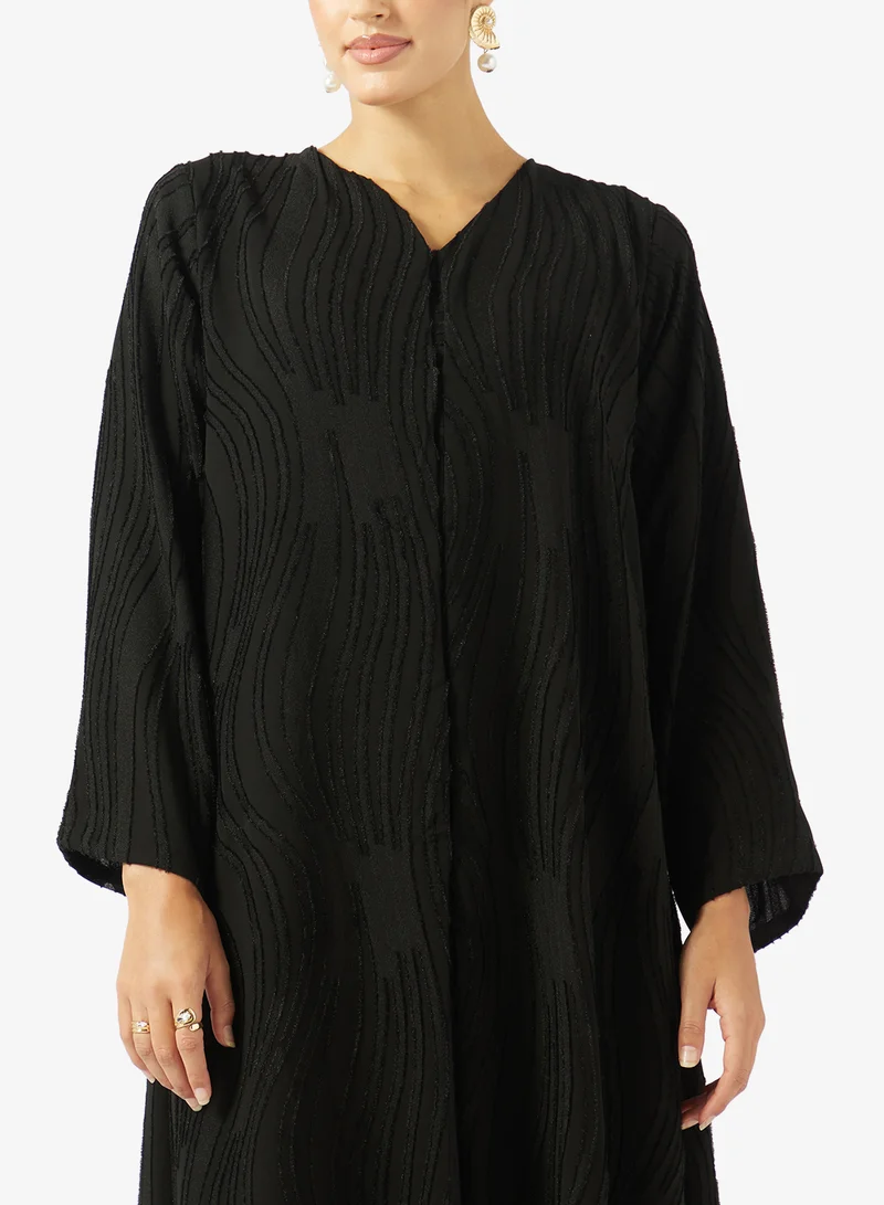 Khizana  Textured Abaya With Sheila for Women | Best Price UAE